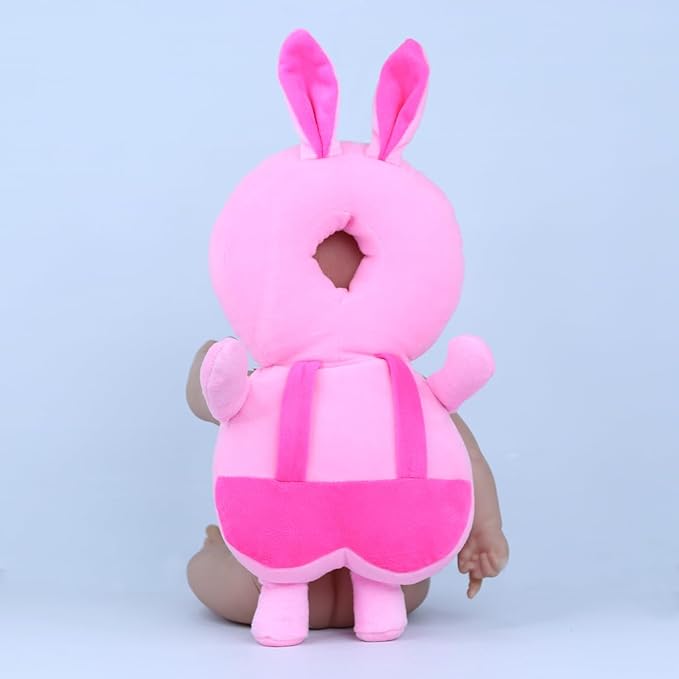 Baby Head Protection Pillow – Cute Pink Bunny Design Safety Cushion for Infants