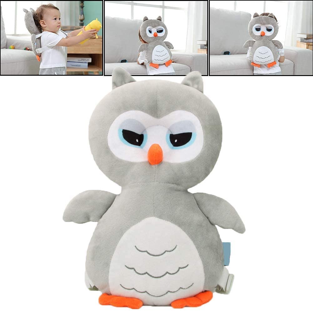 Baby Head Protection Pillow–Cute Owl Design Safety Cushion with Adjustable Strap