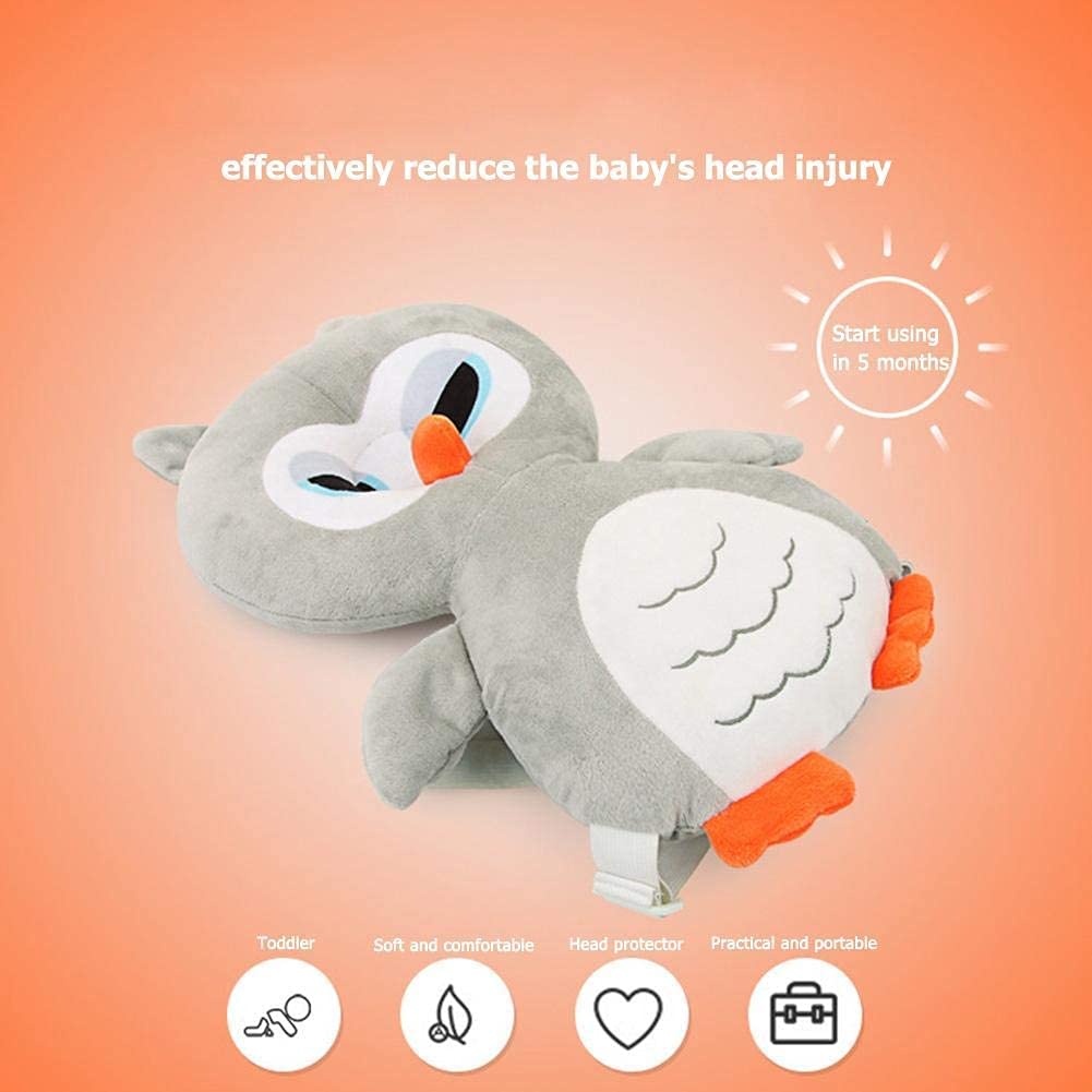 Baby Head Protection Pillow–Cute Owl Design Safety Cushion with Adjustable Strap