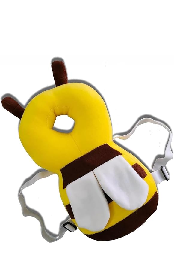 Baby Safety Head Protector Cushion – Soft Bee Design with Adjustable Straps