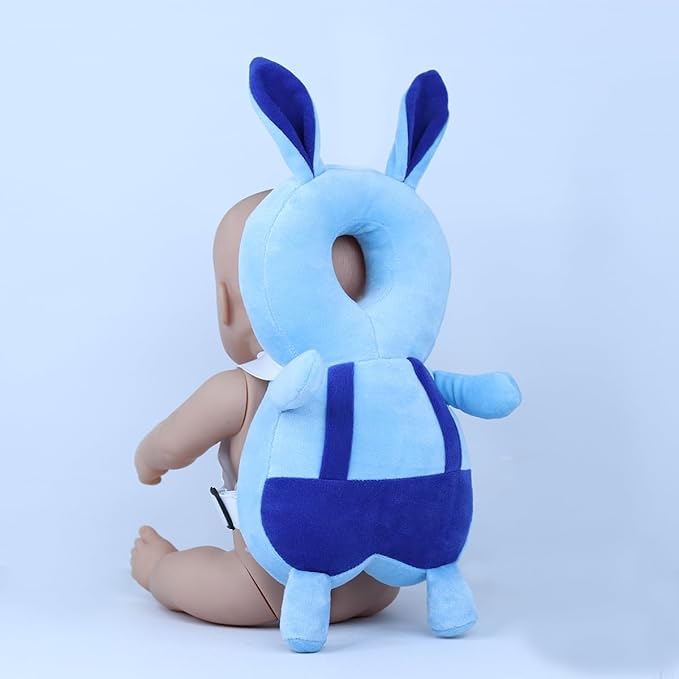 Baby Head Protection Pillow – Soft Blue Bunny Design Safety Cushion for Infants