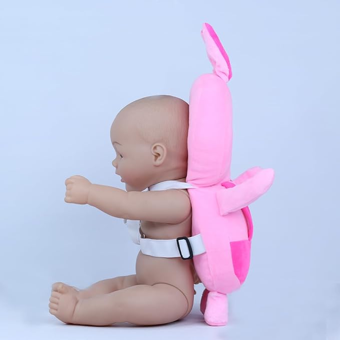 Baby Head Protection Pillow – Cute Pink Bunny Design Safety Cushion for Infants