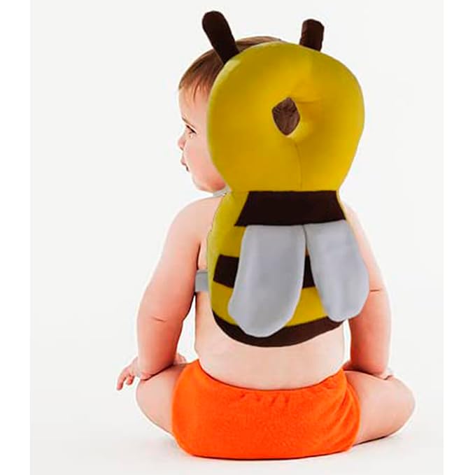Baby Safety Head Protector Cushion – Soft Bee Design with Adjustable Straps