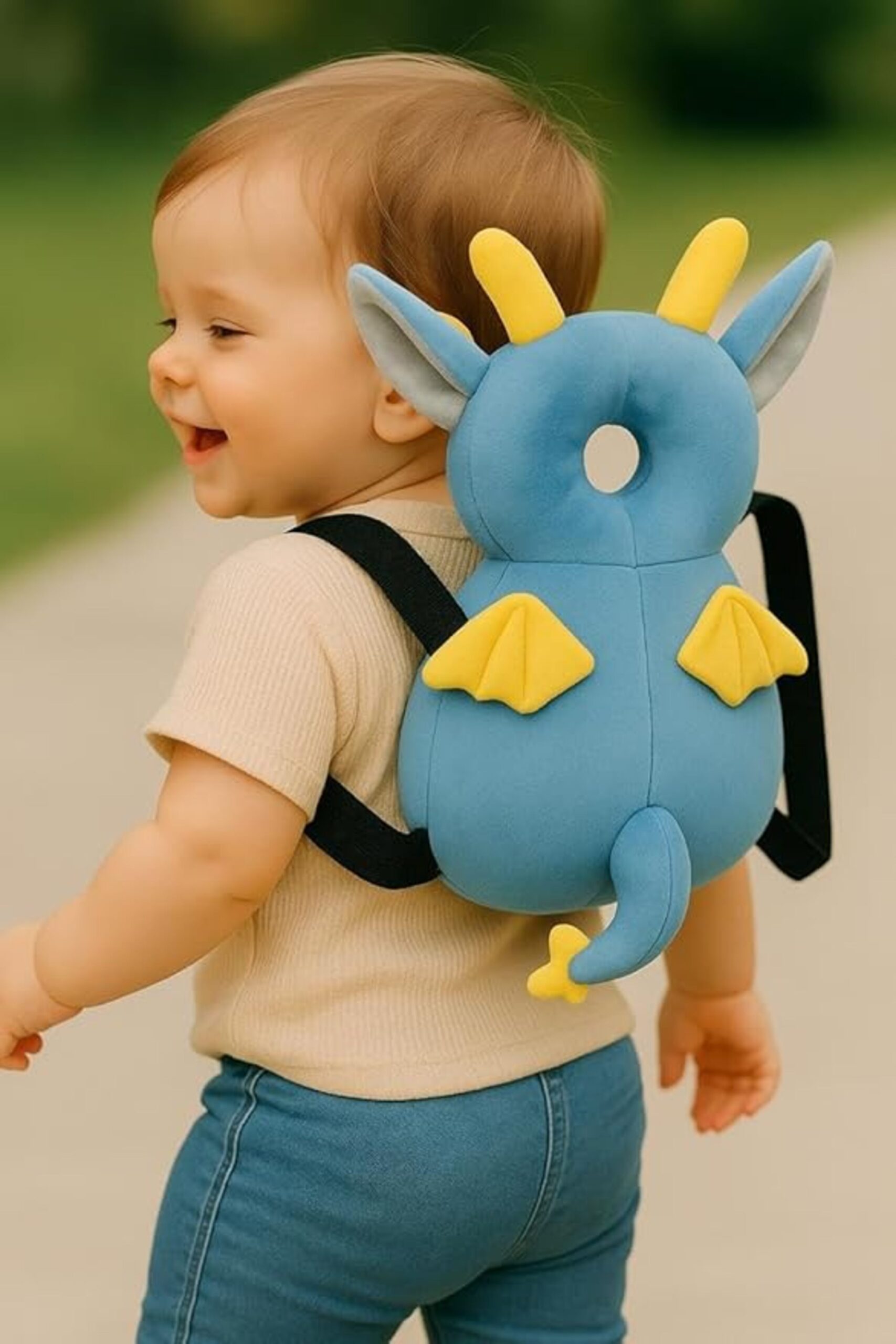 Baby Head Protection Pillow with Cute Dragon Design – Safety & Comfort