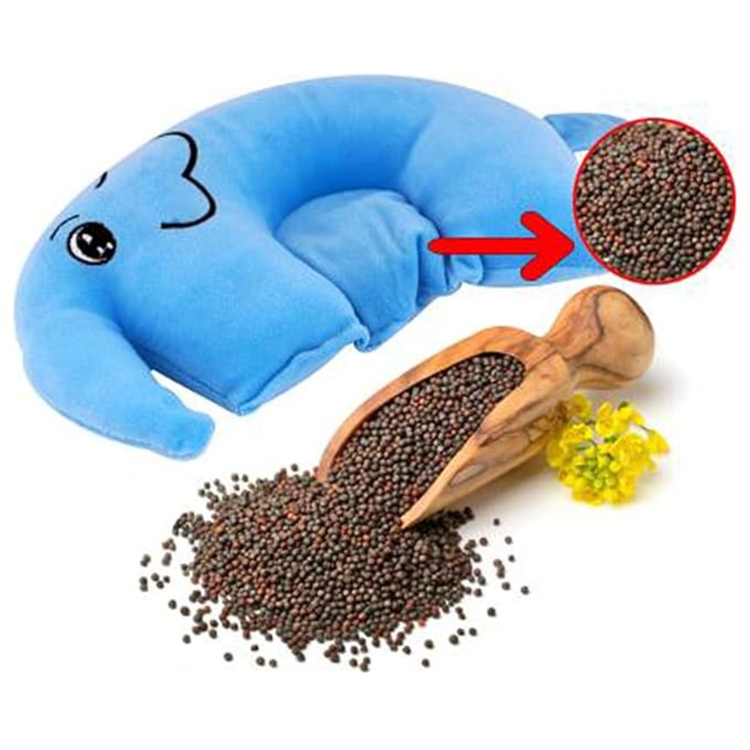 Baby Blue Elephant Head Support Pillow – Soft, Gentle & Perfect for Peaceful Sleep