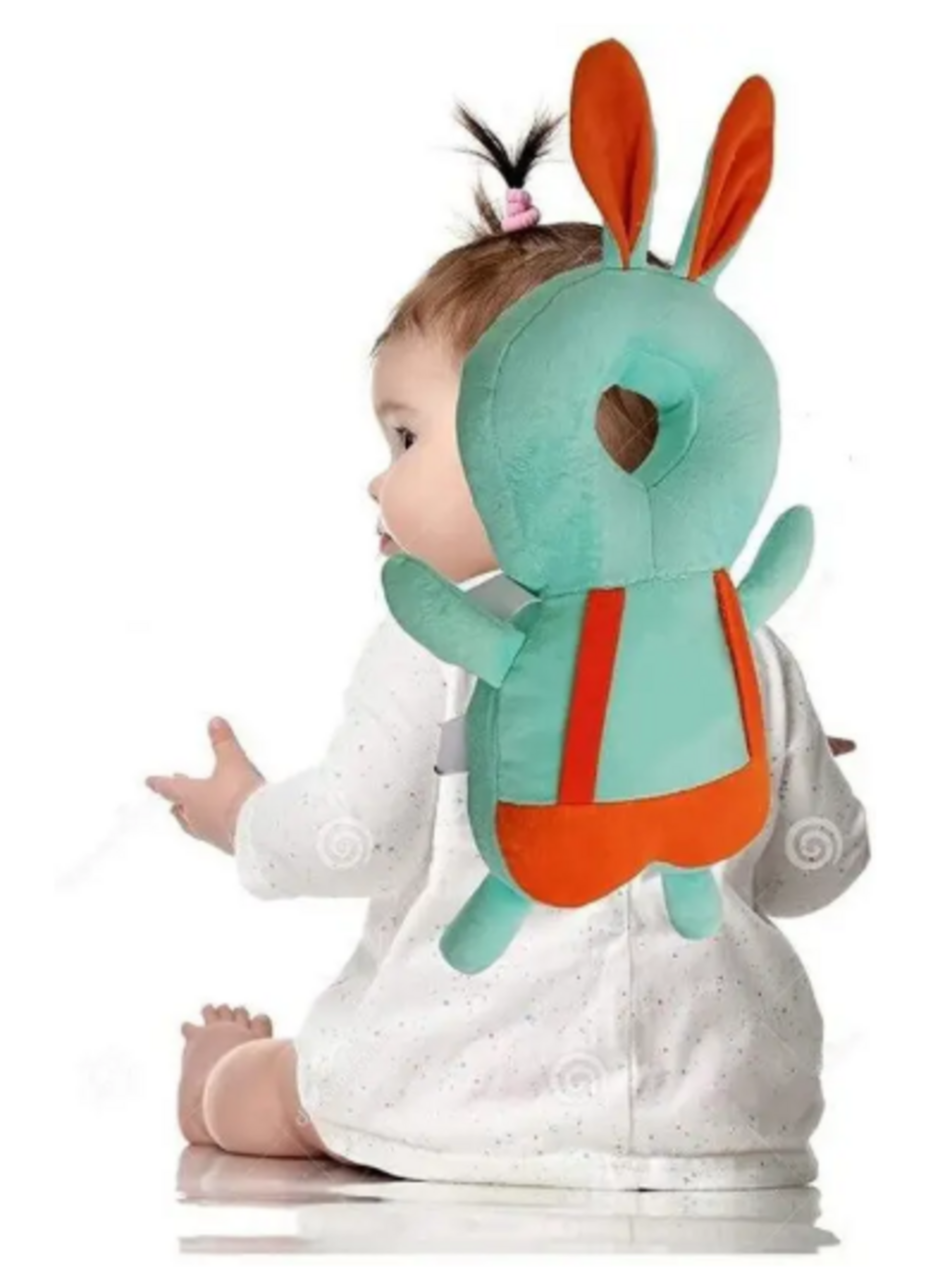 Baby Head Protection Pillow – Soft Green Bunny Design Cushion for Infants